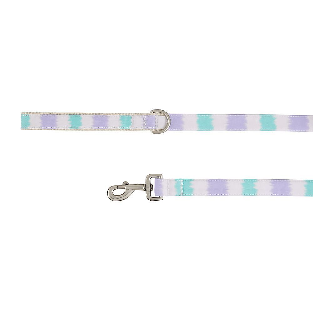 Top Paw Canvas Dog Leash 4 FT with Accessory‎ Ring Purple Blue Cream